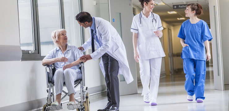 Doctor and patient Patient Nurses walking